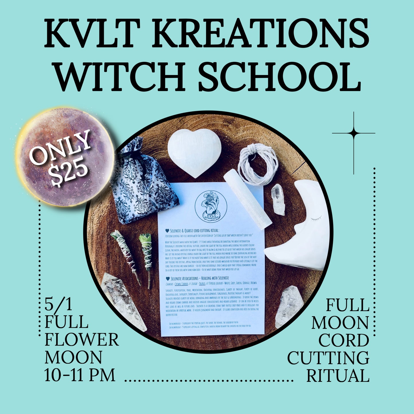 Friday 5/1 - Full Flower Moon Cord Cutting Class ✂️ 10-11 pm